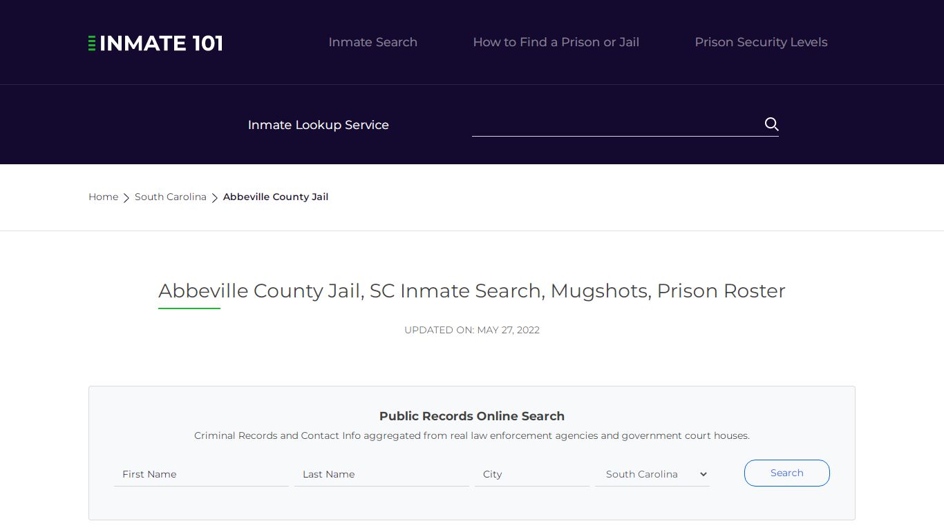 Abbeville County Jail, SC Inmate Search, Mugshots, Prison ...